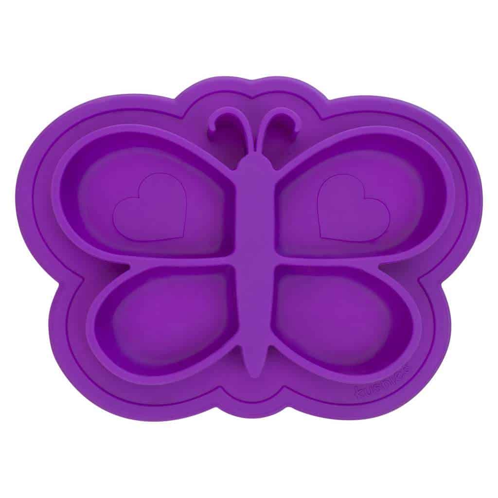 Prato de Silicone com Ventosa - Borboleta Violeta