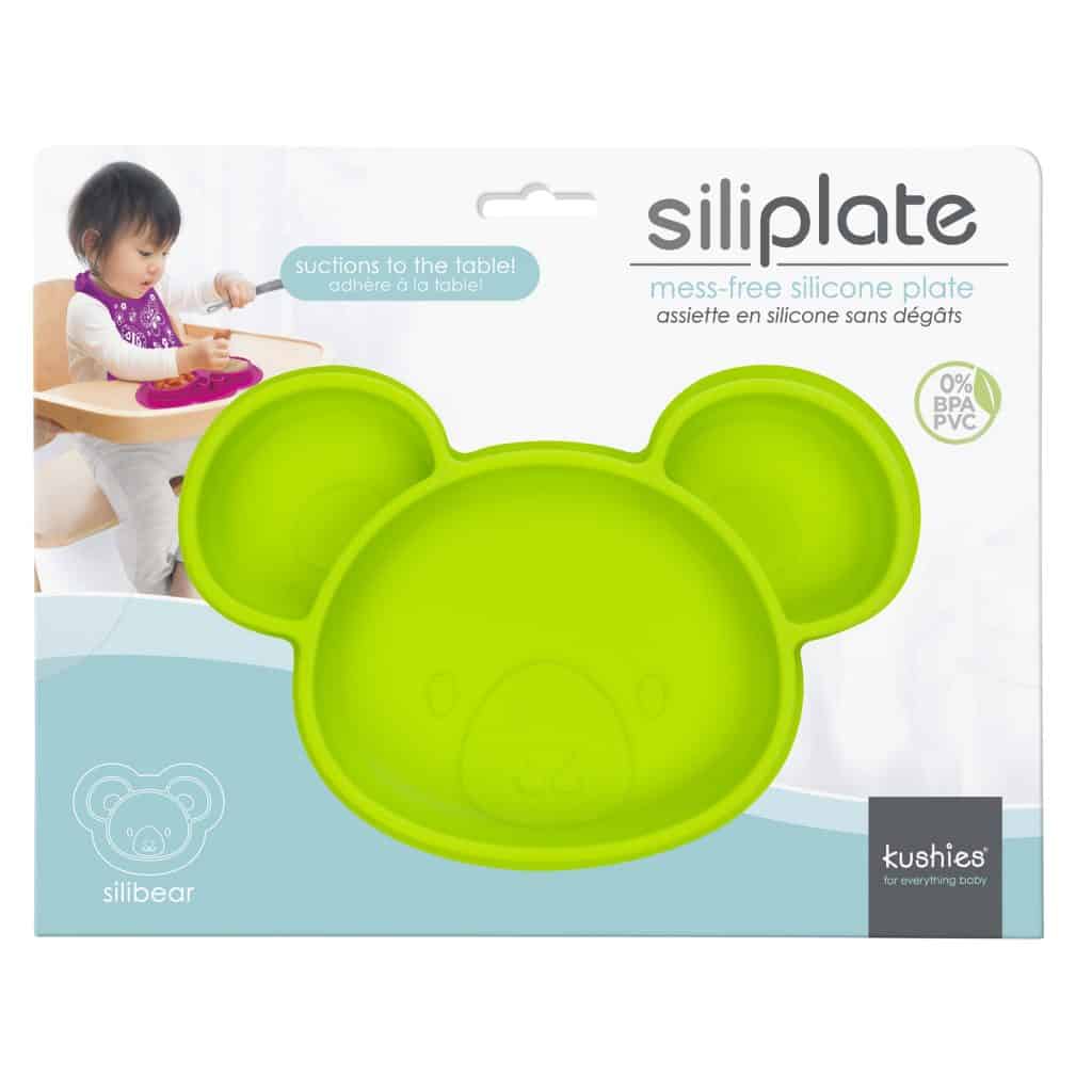 Prato de Silicone Siliplate – Urso Verde Limão