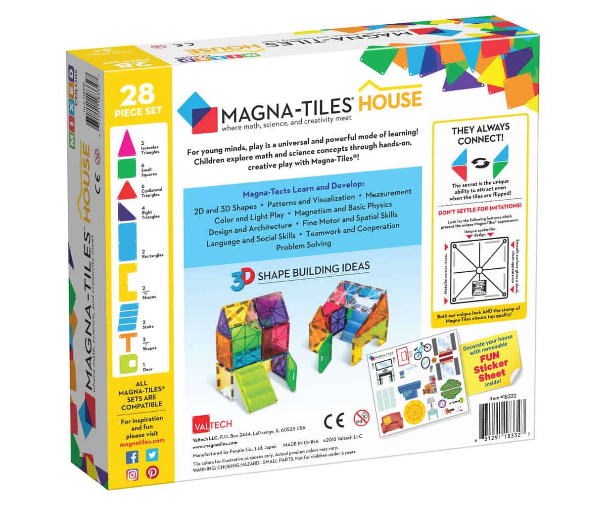 Jogo de Construção Magnético - Magna-Tiles® House 28-Peças