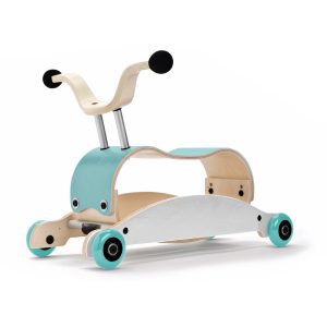 Wishbone Mini-Flip Walker 3-em-1 Aqua em modo andarilho e triciclo