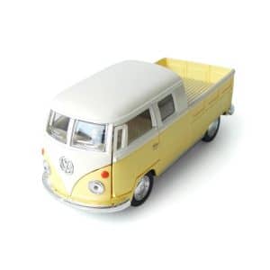 Miniatura VW Kombi Pickup Cabine Dupla 1963 na cor Amarelo