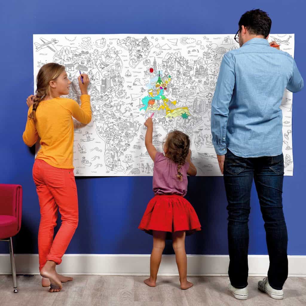 Família a colorir o poster XXL com desenhos para colorir - OMY Atlas