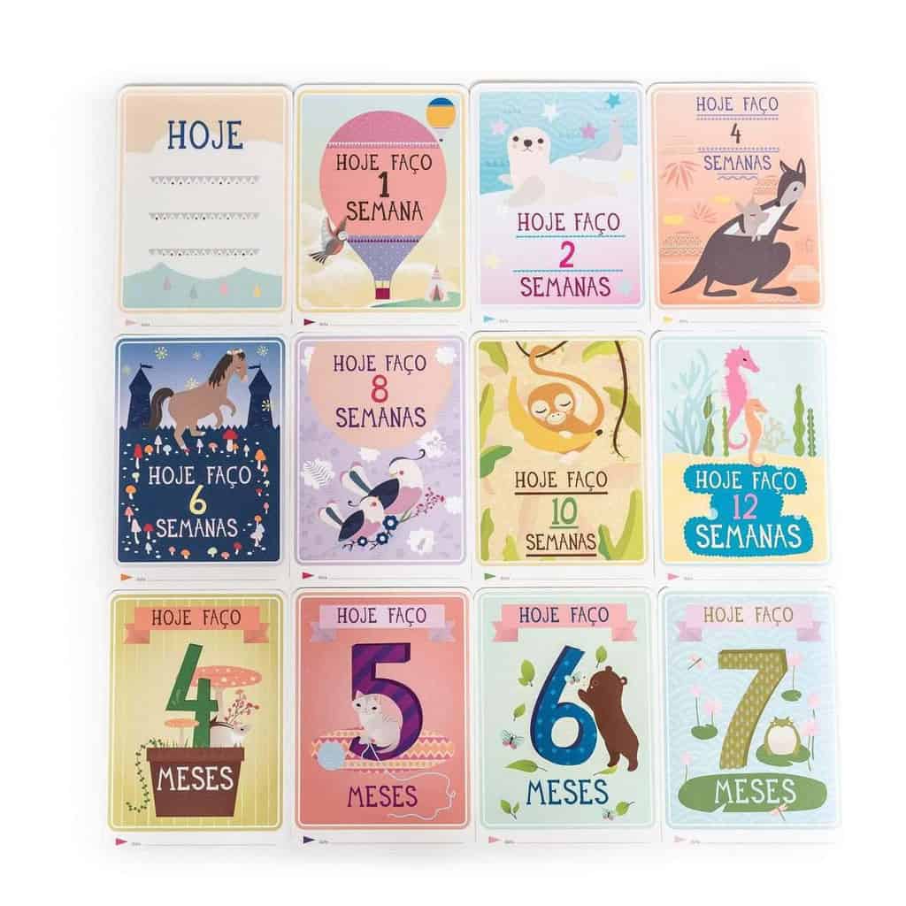 Cartões Primeiro Ano Bebé Milestone (em Português) Cartões Primeiro Ano Bebé Milestone (em Português)