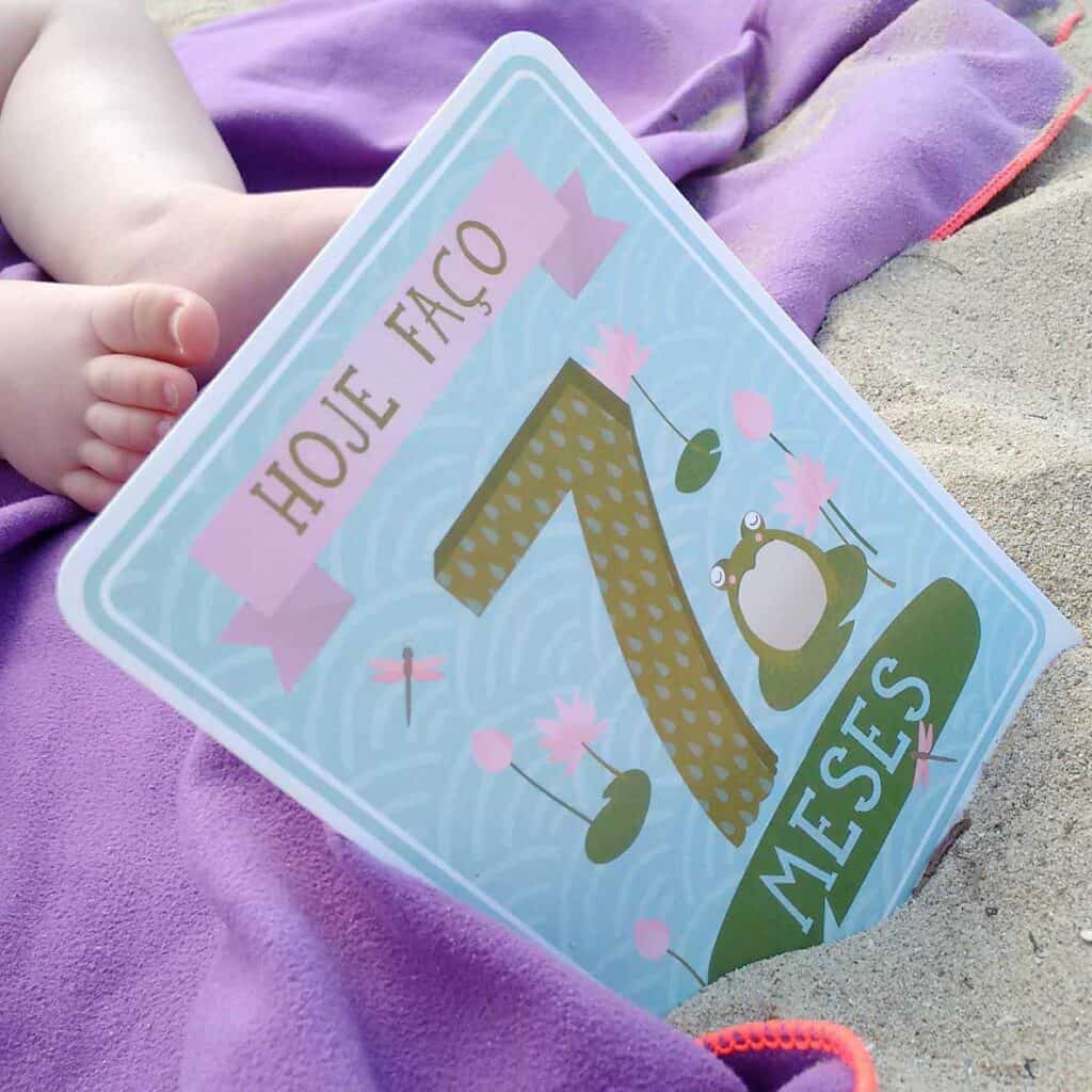 Cartões Primeiro Ano Bebé Milestone - Hoje Faço 7 Meses