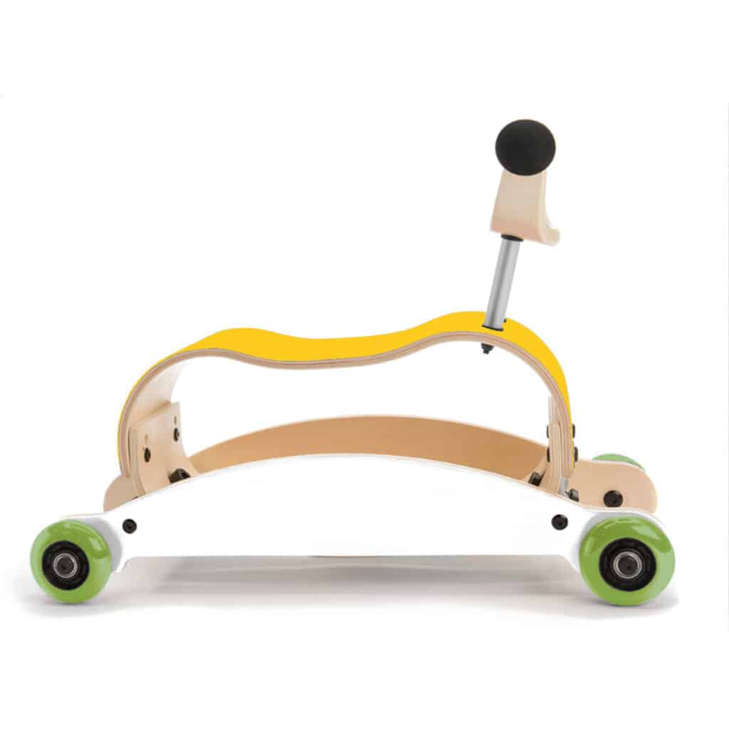 Wishbone Mini Flip Walker 3 em 1 - Amarelo - também serve de andarilho para bebé