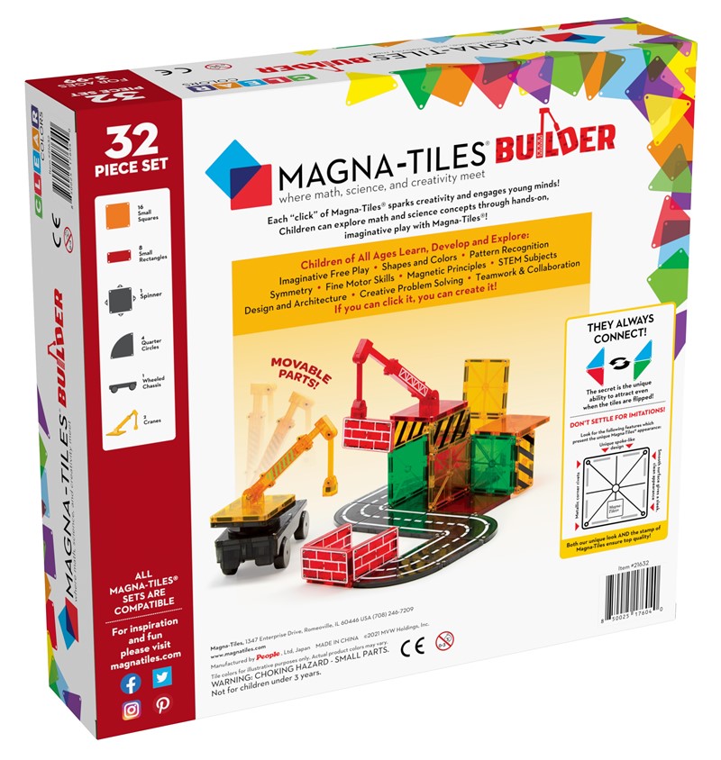 Jogo Magnético Magna-Tiles Builder 32 Peças