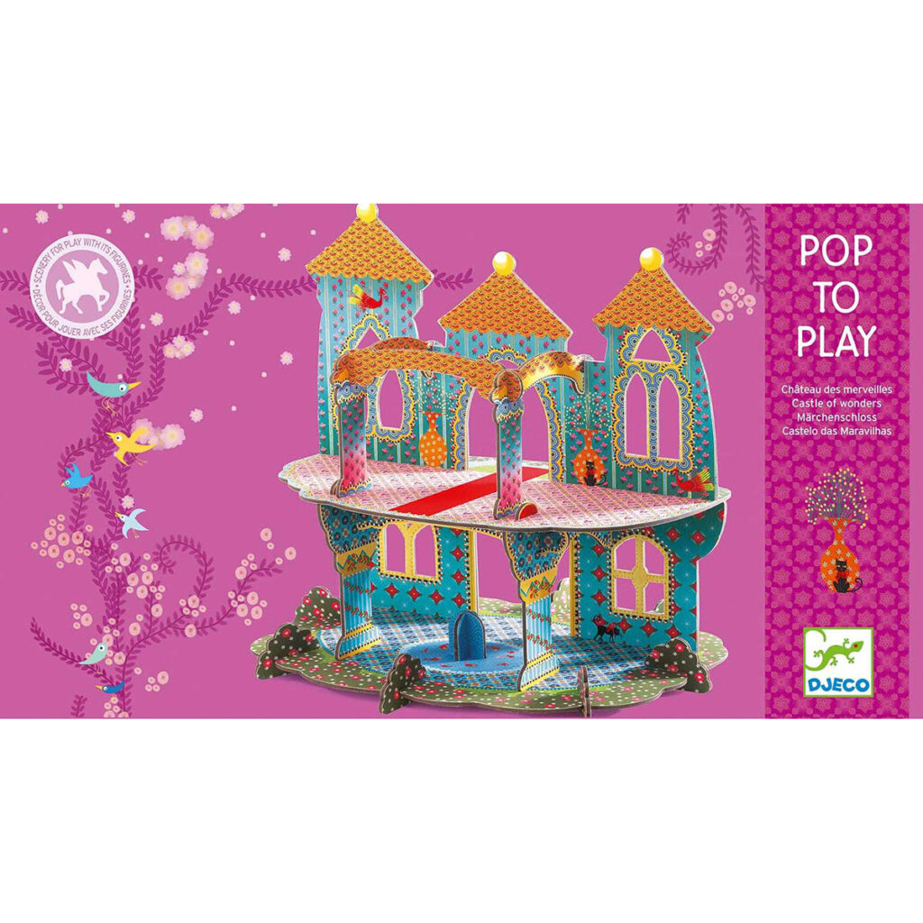 Embalagem original da Castelo das Maravilhas 3D Djeco Pop To Play