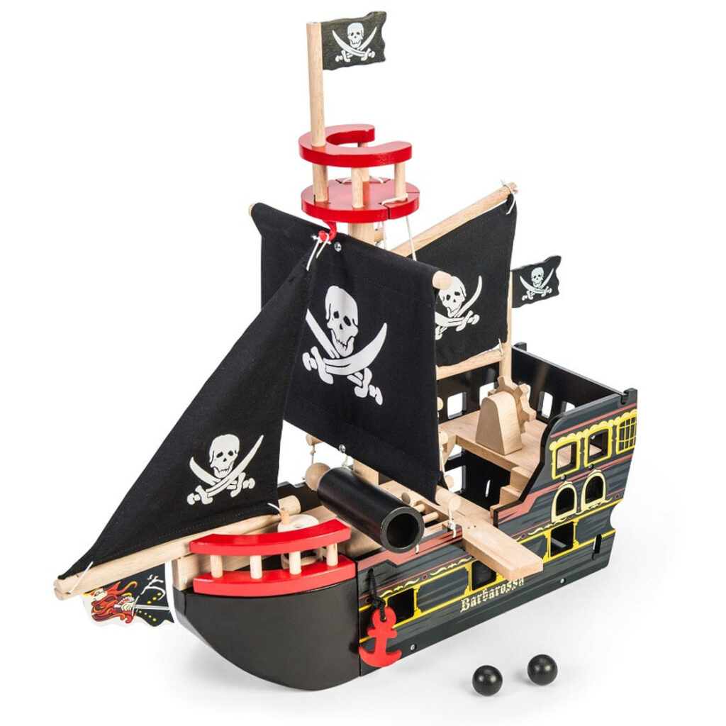 barco pirata barbarossa brinquedo madeira le toy van