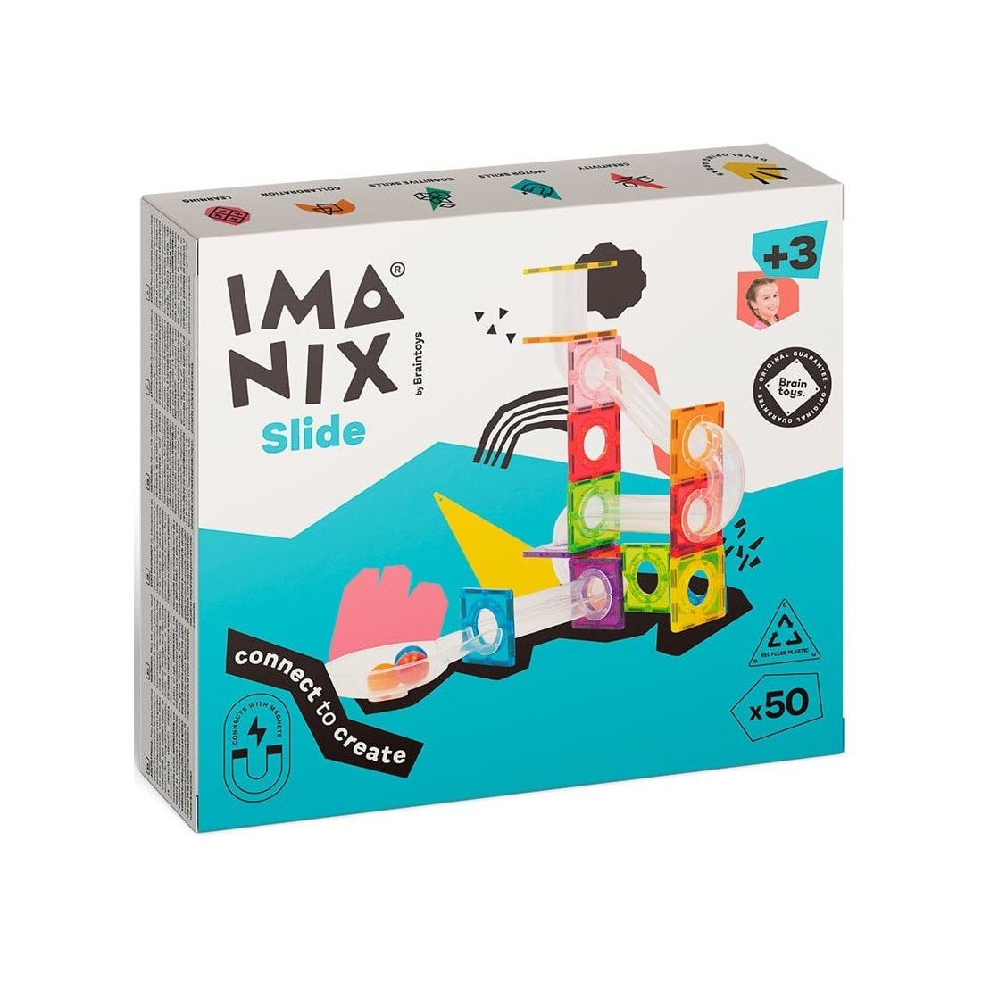 Imanix Slide 50 Peças - Pista de Bolas Magnética