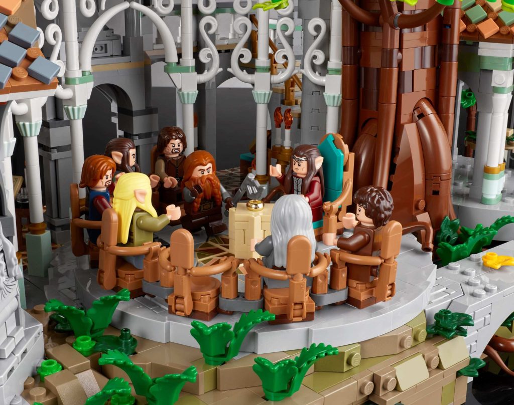 LEGO 10316 - Minifiguras reunidas no Conselho de Elrond em torno do Anel Único