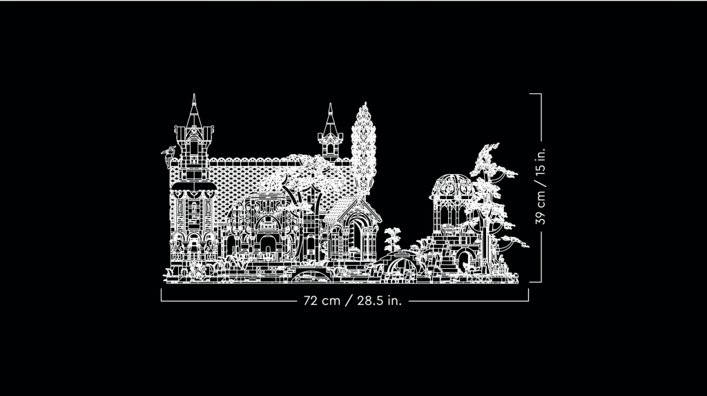 LEGO Icons 10316 O Senhor dos Anéis Rivendell - Dimensões técnicas do set