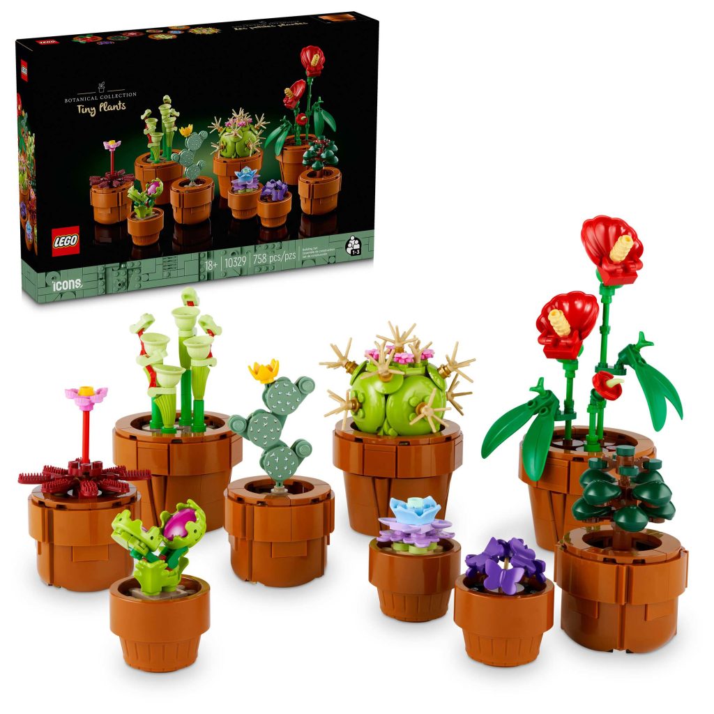 LEGO 10329 Plantas em Miniatura - Caixa e conjunto de 9 plantas montadas