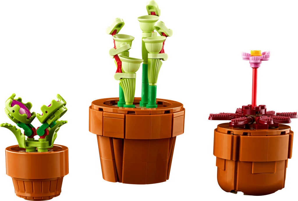 LEGO 10329 - Pormenor das plantas carnívoras apanha-moscas e drósera em vasos terracota