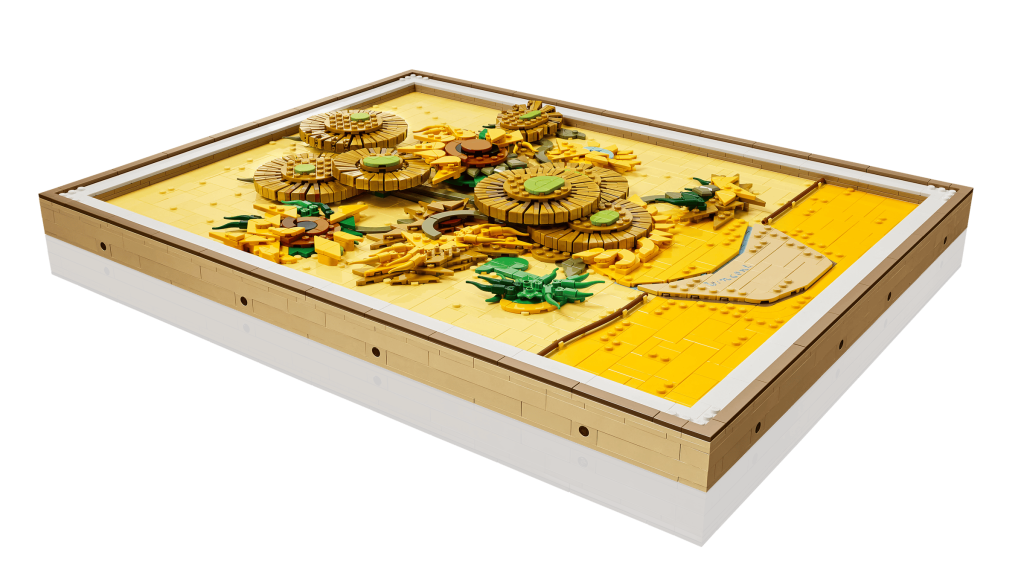 LEGO 31215 Vincent van Gogh Girassóis - Construção em camadas que recria o efeito tátil e o volume das pinceladas.