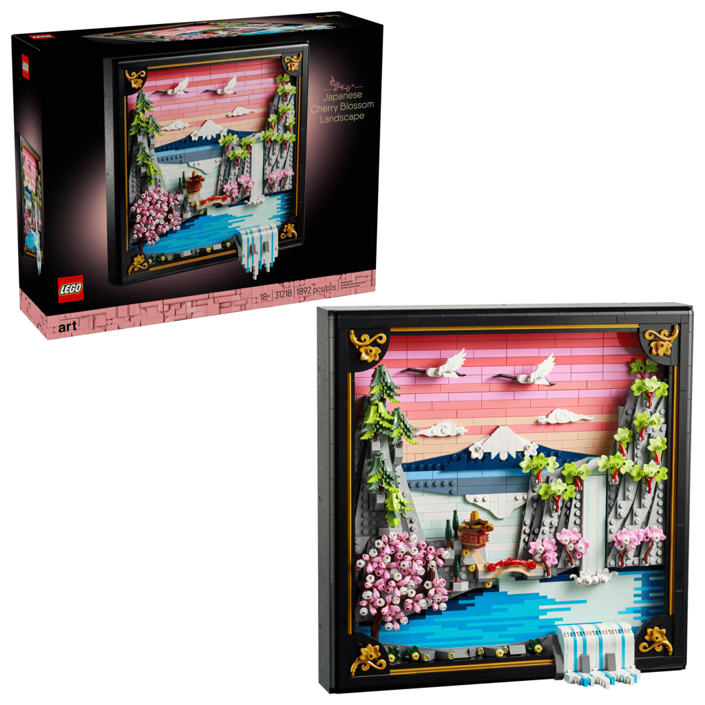 LEGO 31218 Paisagem com Cerejeiras - Caixa e quadro 3D montado em peças