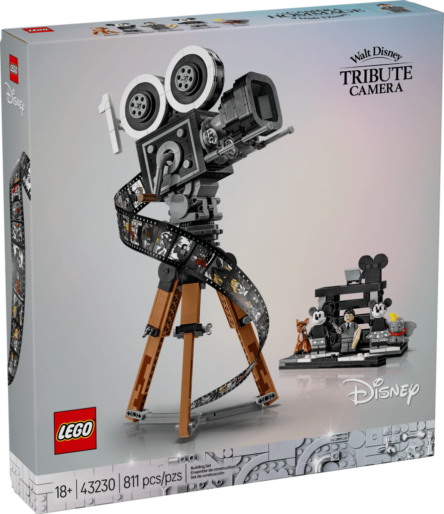 Lego 43230 Câmara de Tributo da Walt Disney - Caixa e modelo de câmara vintage
