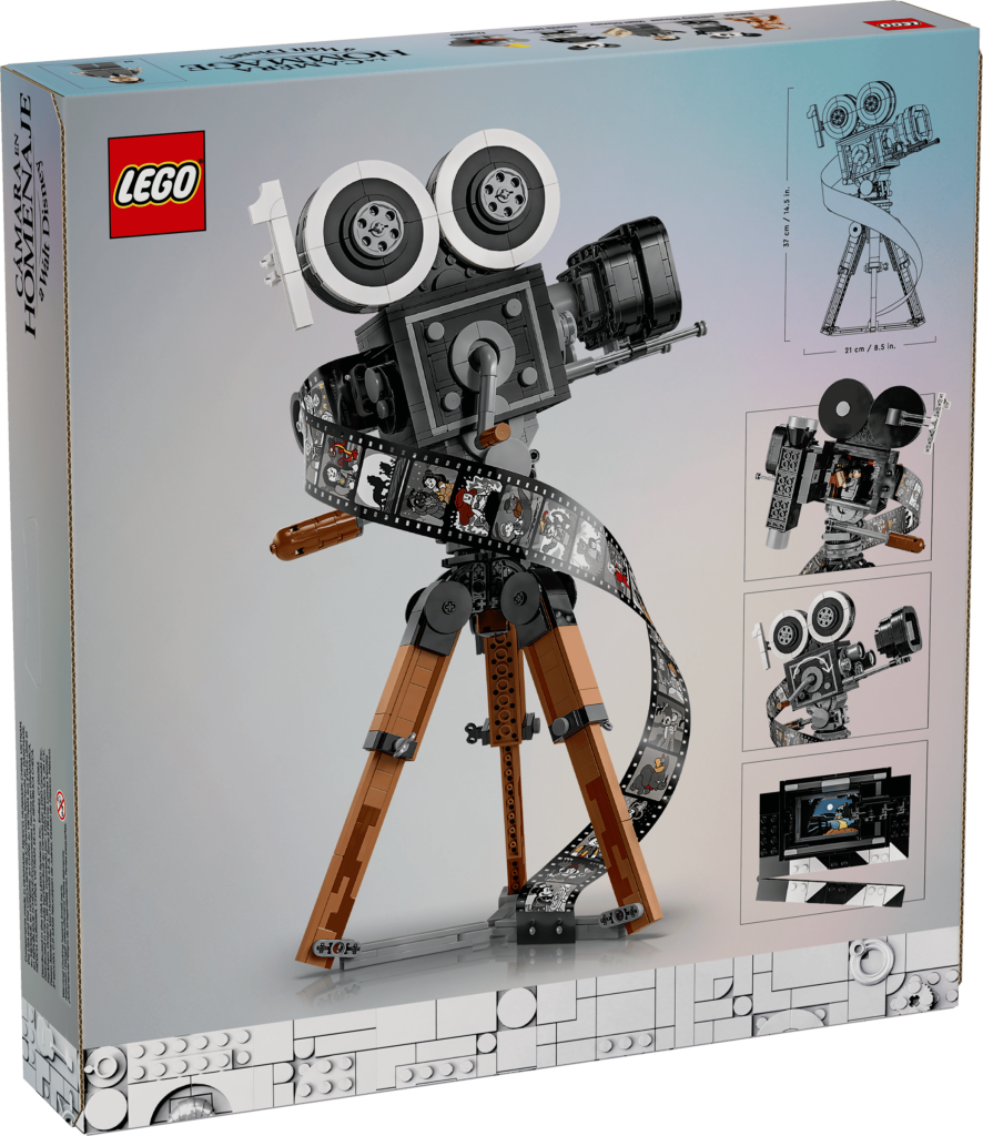Lego 43230 Câmara de Tributo da Walt Disney - Verso da caixa com detalhes das funções