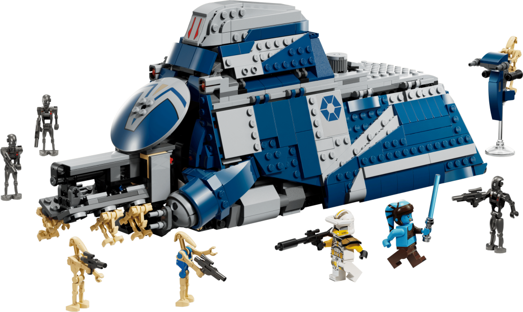 LEGO 75435 - O veiculo de transporte de Droids de Combate a sair do interior do MTT