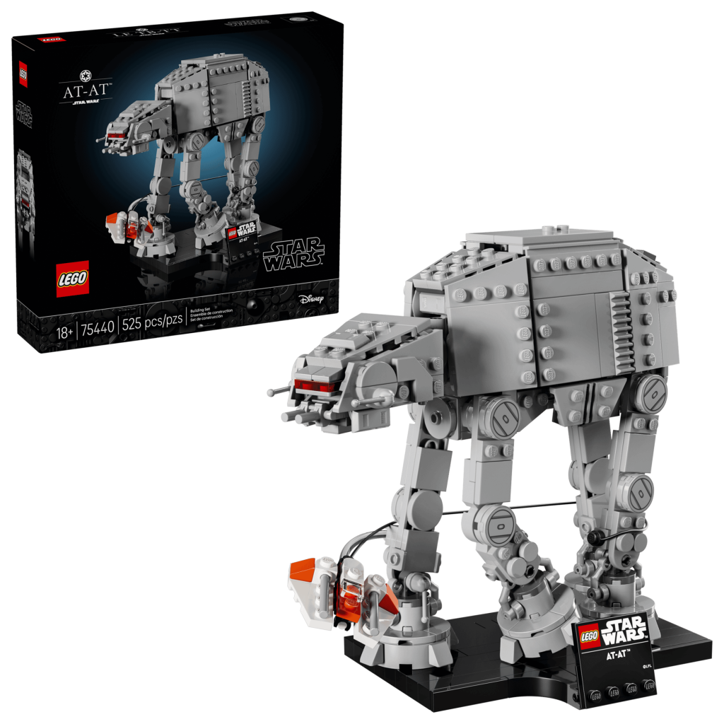 LEGO 75440 AT-AT Mid-scale - Caixa e modelo de exposição montado