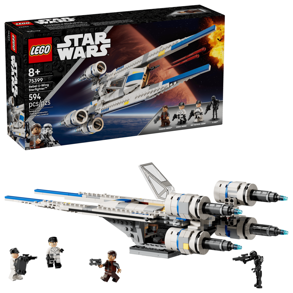 LEGO Star Wars 75399 U-Wing Starfighter Rebelde - Caixa e modelo da nave montada