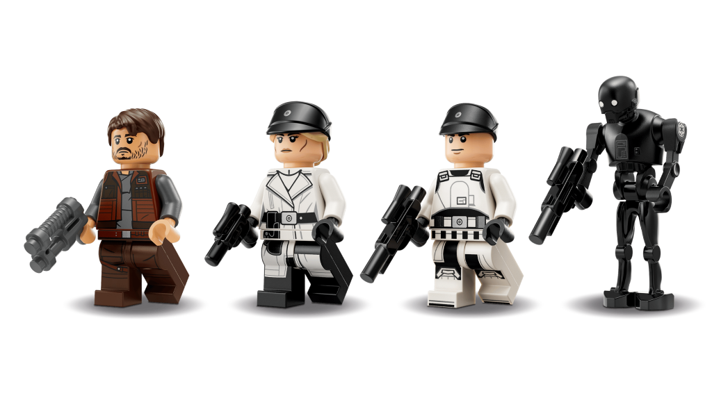LEGO 75399 - São 4 Minifiguras LEGO® Star Wars™: Cassian Andor, Dedra Meero, um Agente Tático do ISB e K-2SO.